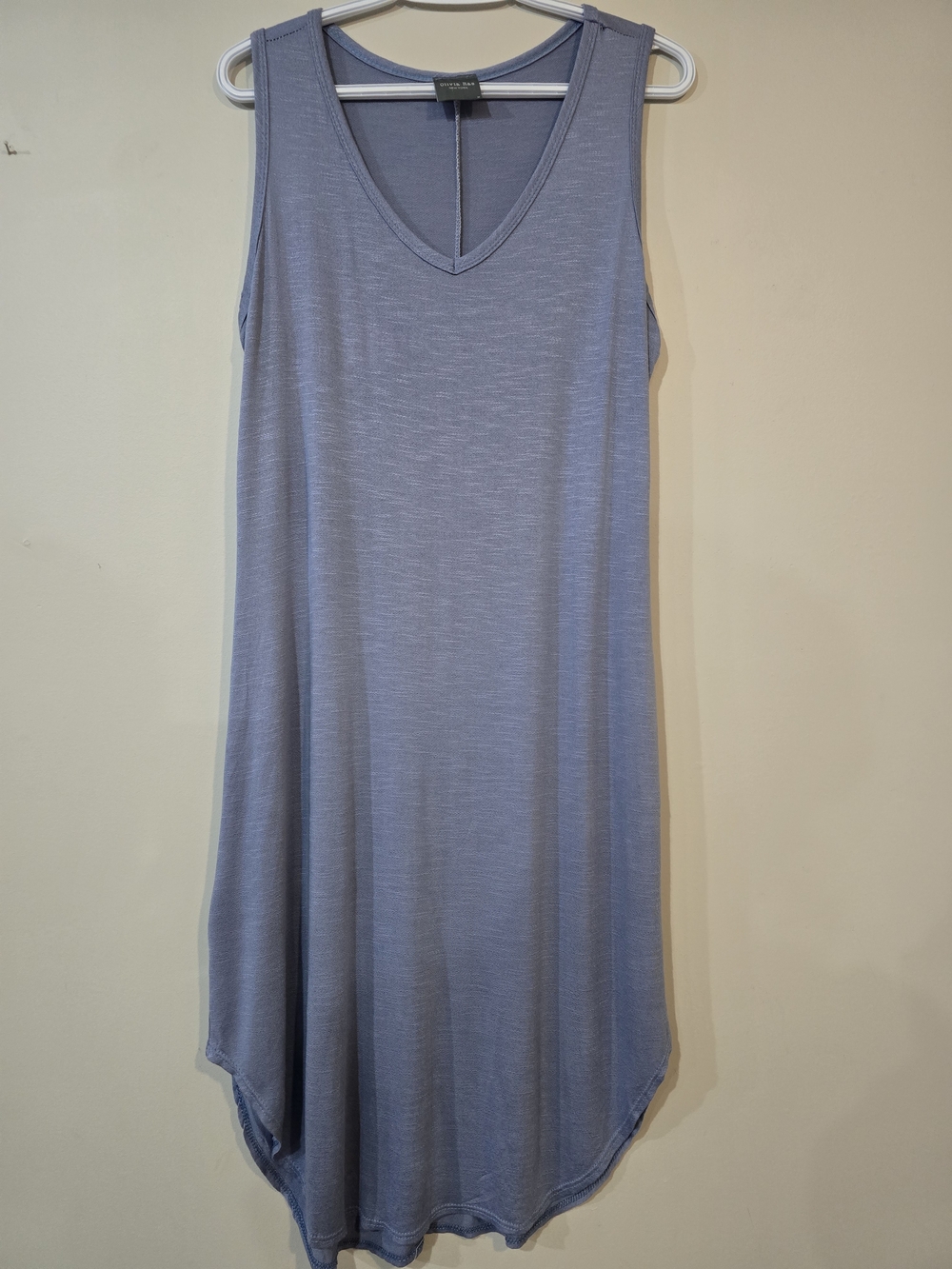 OLIVIA RAE New York Sleeveless V-Neck Dress in Slate Blue. Size M.